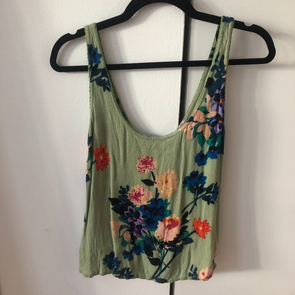 Green Floral Top